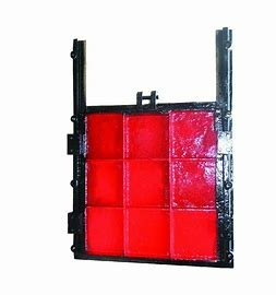 明杆(gan)式鑄鐵鑲銅方閘(zhá)門